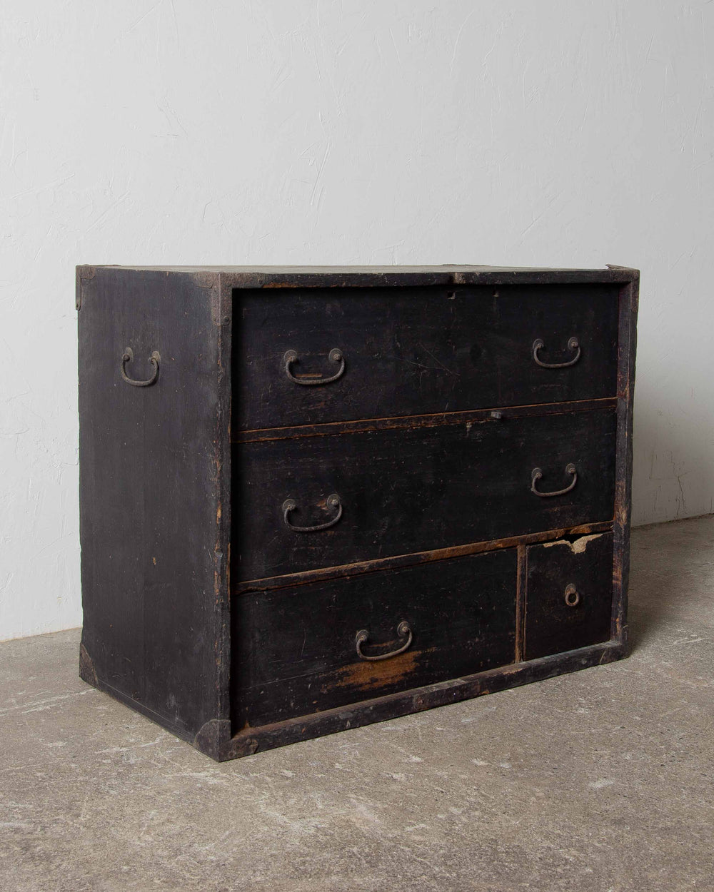 Old Black Four Drawer Tansu