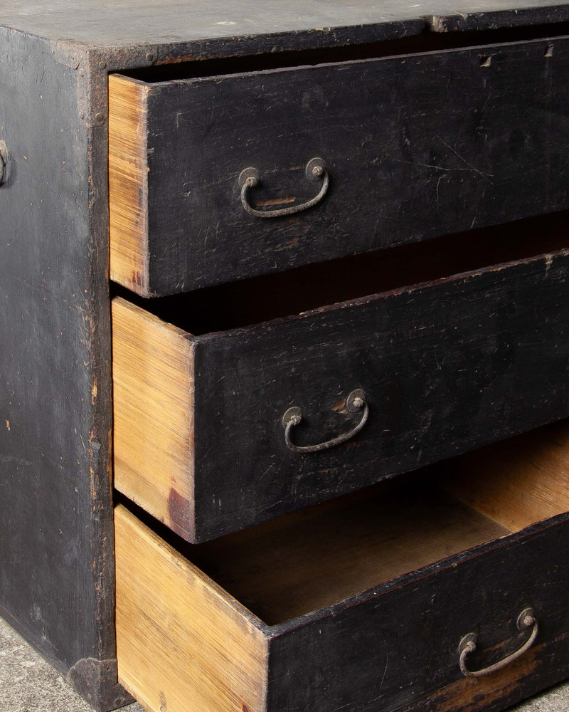 
                  
                    Old Black Four Drawer Tansu
                  
                