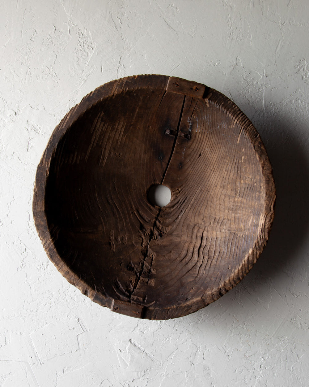 Old Wood Bowl With Hole